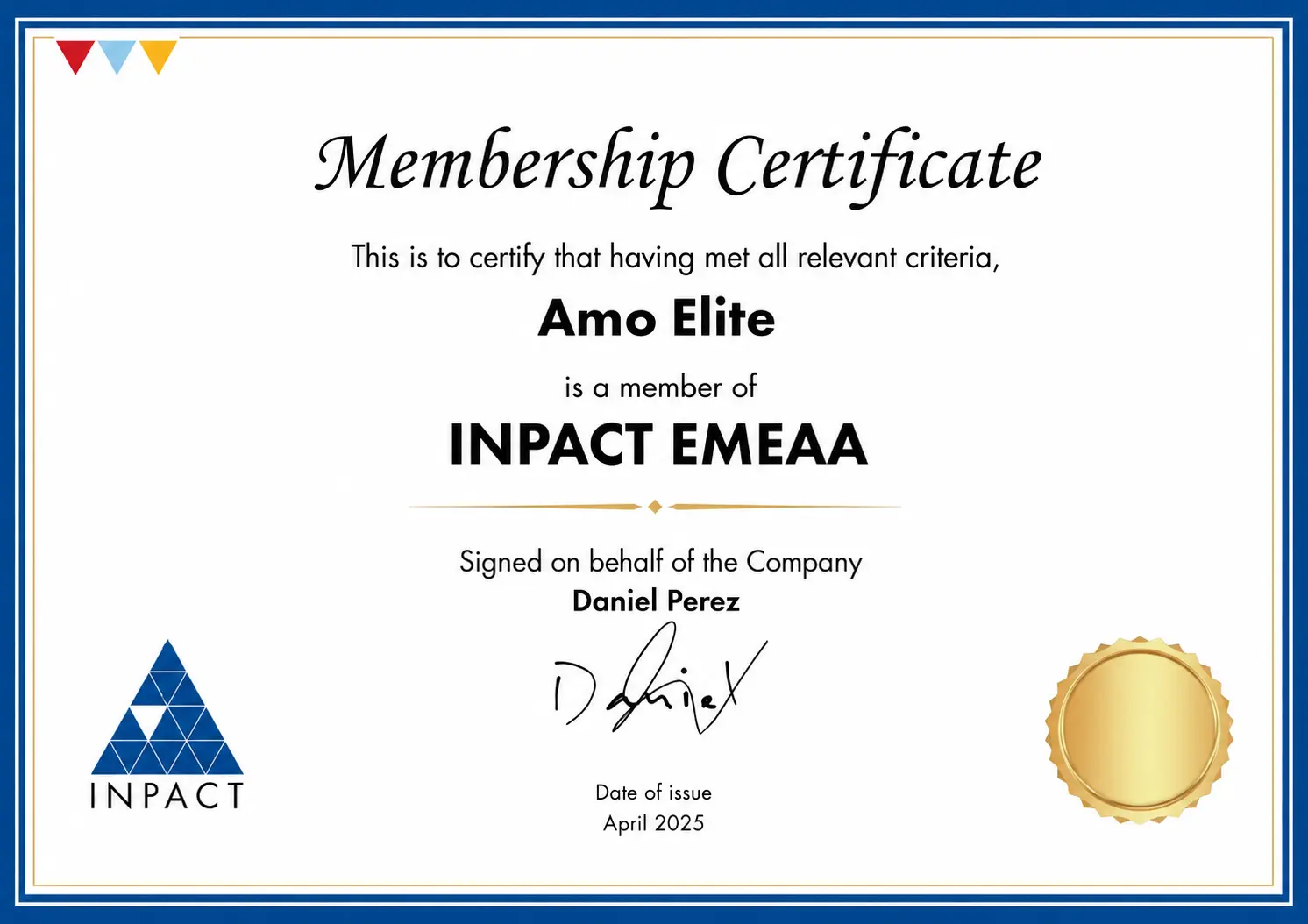 Professional Membership Certificate